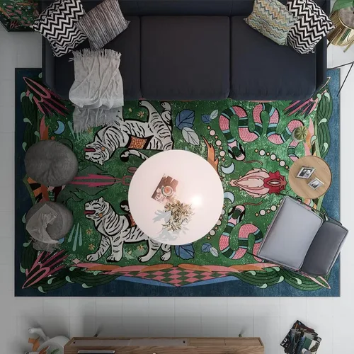 Vista 19 de Alfombra vintage de estilo bohemio con diseño de tigre para puerta de baño, 2 x 3 pies, alfombra pequeña para dormitorio, lavable, tapete de tigre
