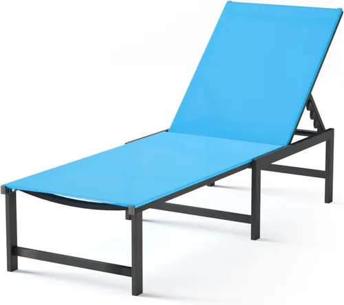 Vista 7 de Tumbona de aluminio para patio al aire libre, gris