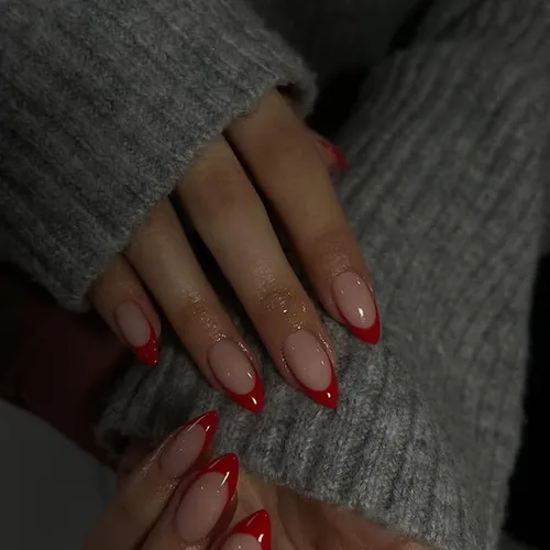 Vista 37 de 30 Uñas Postizas de Punta Francesa Negra a Presión, Uñas de Almendra Cortas para Presionar, Uñas Postizas Cortas en Forma de Almendra, Uñas