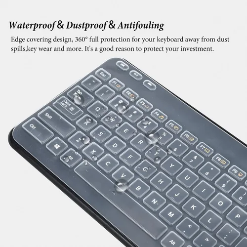 Vista 5 de Logitech MK320-YR002/Y-R0009 - Funda para teclado de escritorio inalámbrico Logitech MK320-YR002/Y-R0009, protector de teclado transparente