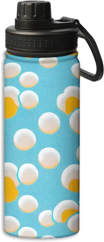 Vista 14 de Botellas de agua con patrón de mariposas y rosas aisladas de 18 onzas, botella de agua deportiva aislada de doble pared a prueba de fugas, taza
