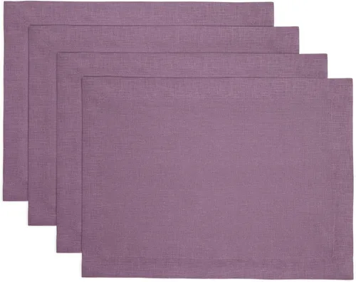 Vista 137 de Solino Home Juego de 4 manteles individuales blancos de 100 % lino puro de 14 x 14 pulgadas para invierno, San Valentín, primavera, Pascua, Fete