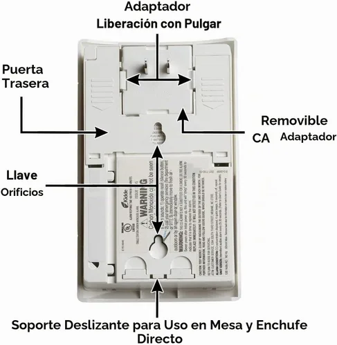 Vista 8 de Kidde - Detector de monóxido de carbono, enchufe de pared con respaldo de batería de 9 voltios, pantalla LED digital - 2