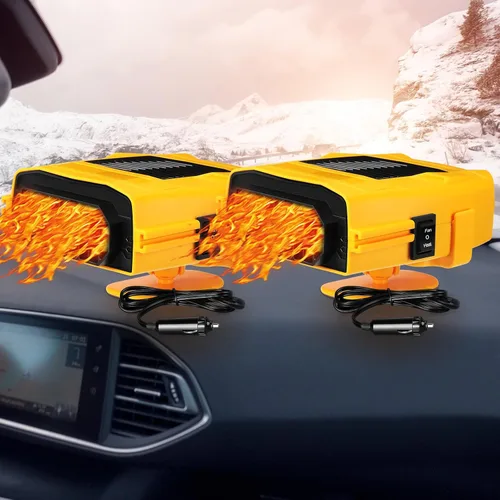 Vista 8 de Baquler 2 Piezas 12 V 150 W Calentador de Coche Ventilador Invierno Desempañador y Descongelador de Parabrisas Calentadores de Asiento 2 en 1