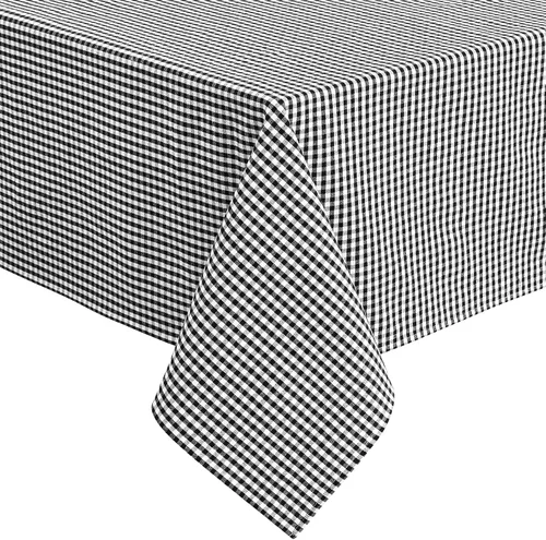 Vista 9 de Lush Decor Gingham Check - Servilleta teñida de hilo a cuadros, 18.0 x 18.0 in, color blanco roto y negro