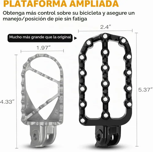 Vista 4 de NICECNC Estriberas planas horizontales negras de ángulo ancho estilo rally compatibles con KTM 390 Adventure 2020 2021 2022 2023, aluminio 6061