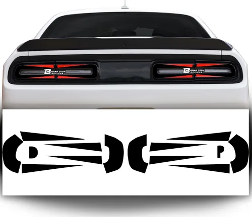 Vista 3 de BOGAR TECH DESIGNS - Cubierta opaca de vinilo para piloto trasero de carreras compatible con Dodge Challenger 2015-2024, brillante tipo B