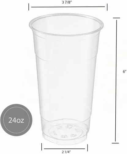 Vista 2 de Vasos de PET transparentes para café helado, batido, 24 onzas, paquete de 100