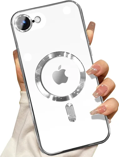 Vista 53 de Misscase Funda MagSafe compatible con iPhone 12 Pro Max con protector de lente de cámara, protección completa, funda magnética transparente
