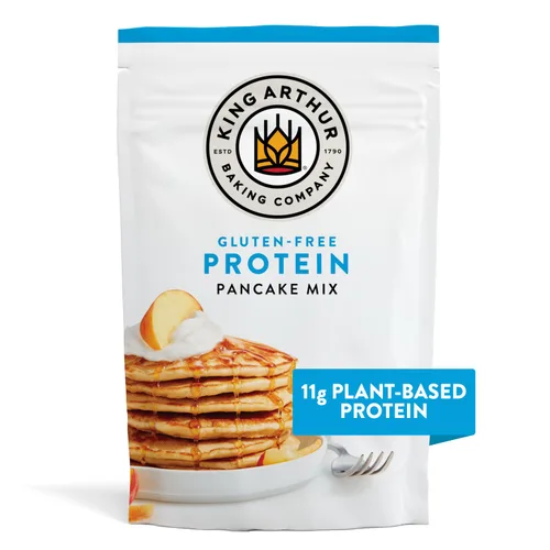 Vista 4 de King Arthur - Mezcla de panqueques de proteína sin gluten, sin modificación genética, sin azúcar añadido y sin lácteos, 12 onzas