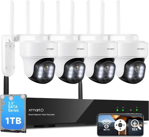 Vista 11 de xmartO Cámara de seguridad para el hogar PTZ de doble lente con zoom 10X