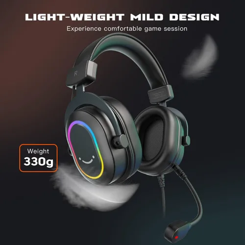 Vista 6 de FIFINE Micrófono XLRUSB y auriculares para videojuegos, grabación de computadora, micrófono de transmisión con botón de silencio, RGB, auriculares