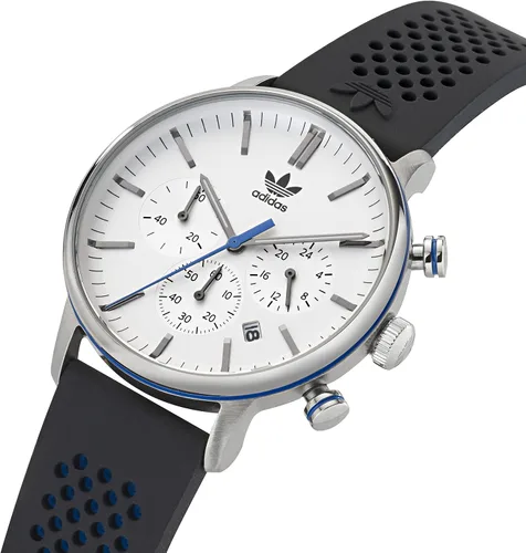 Vista 2 de adidas Reloj con correa de silicona negra Modelo AOSY220142I NegroBlancoPlateado