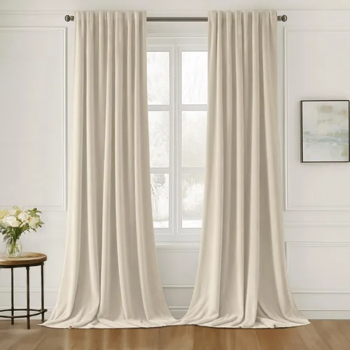 Vista 9 de MIULEE Cortinas de Terciopelo Negro de 84 Pulgadas de Largo 2 Paneles - Cortinas de Ventana con Pliegues Pinzados de Lujo que Oscurecen