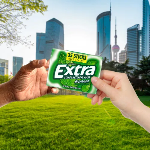 Vista 7 de Extra Spearmint - Bocadillos de goma de mascar sin azúcar para el regreso a clases, paquete de 35 barras