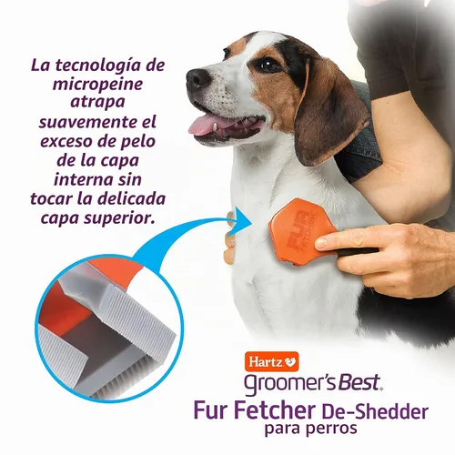 Vista 11 de Hartz Groomer's Best Fur Fetcher De-Shedder - Cepillo para perro, color negro