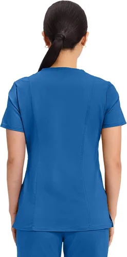 Vista 3 de Workwear Revolution WW610 - Ropa quirúrgica con estilo cruzado falso para mujer, elástica, suave y de fácil cuidado