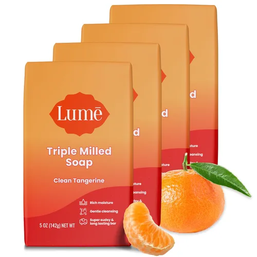 Vista 14 de Lume Jabón en Barra Triple Molido - Rica Humedad y Limpieza Suave - Sin Parabenos, Sin Ftalatos, Seguro para la Piel - 5 onzas (Mandarina Limpia)