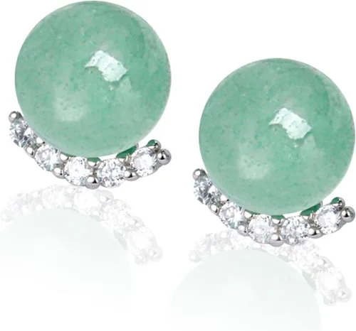 Vista 112 de Jade Earrings Studs,Green Jade Earrings for Women,925 Sterling Silver Earrings Studs for Sensitive Ears,Handmade Jade Earrings for Birthday