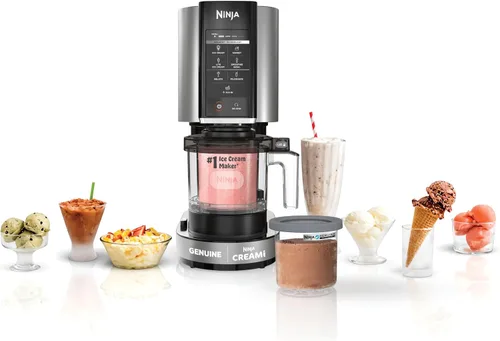 Vista 12 de Ninja CREAMi, Fabricante de Helados, Helado, Gelato, Sorbete, Batidos, Ingredientes Mix, Tazones de Batido y Más, 7 en 1, Tazas de Helado, Tapa