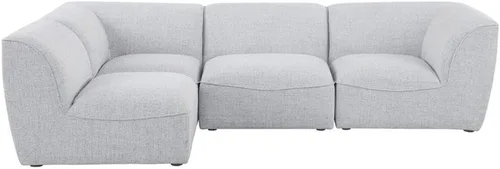 Vista 9 de Meridian Furniture Miramar Collection Modern Seccional modular tapizado con textura de lino contemporáneo, 109 pulgadas de ancho x 71 pulgadas