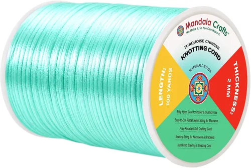 Vista 135 de Mandala Crafts Cordón de satén de cola de rattail de 0.02 in para nudos
