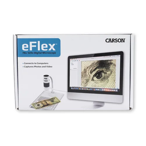 Vista 2 de Carson eFlex 75 x/300 x ampliación efectiva (sobre la base de un 21" monitor) con luz LED microscopio digital USB