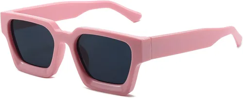 Vista 25 de AIEYEZO Gafas de sol cuadradas para mujeres y hombres, gafas de sol cuadradas con montura gruesa, estilo de diseñador simple