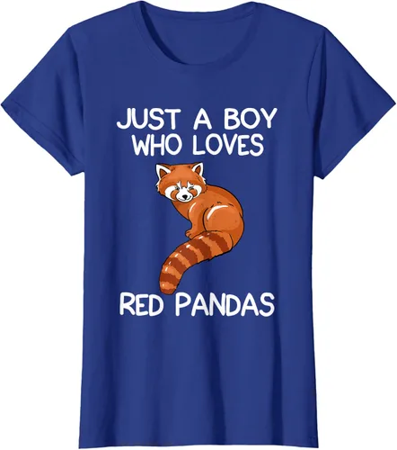 Vista 81 de Just A Boy Who Loves Red Pandas Gift - Camiseta con diseño de panda roja, Negro, S