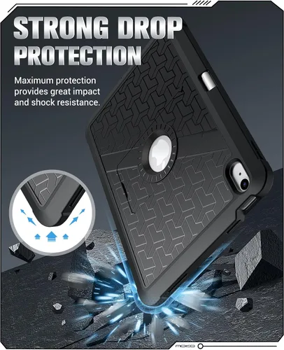Vista 3 de MoKo Funda para iPad (A16) de 11ª/10ª generación 2025/2022, resistente a prueba de golpes, doble capa protectora de cuerpo completo, protector