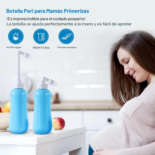 Vista 5 de Bidé Portátil de Viaje de Gran Capacidad 450ml (15oz) Personal de Mano Azul