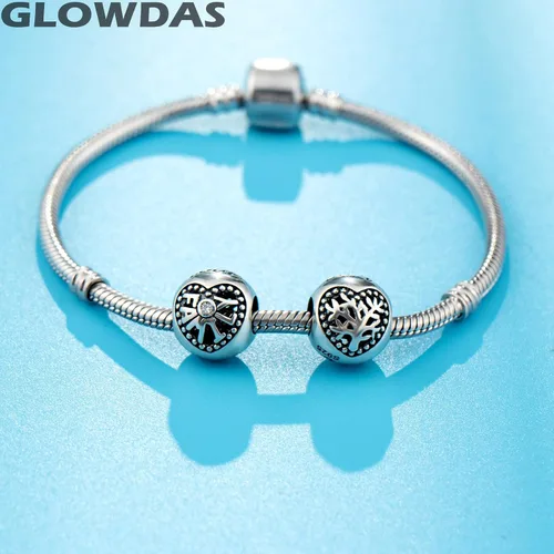 Vista 4 de GLOWDAS Dijes temáticos para el día de la madre, plata de ley 925 para mamá, hija, hijo, bebé, familia, hombre árbol, corona dorada para mamá