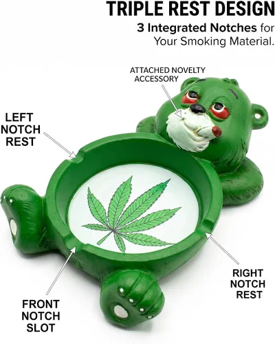 Vista 3 de Fantasy Gifts Cenicero de poliresina Stoner Bear - 4"x6