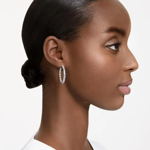 Vista 5 de SWAROVSKI Matrix Crystal Earrings Collection, Blue, Clear, and Pink Crystals on Multiple Finishes