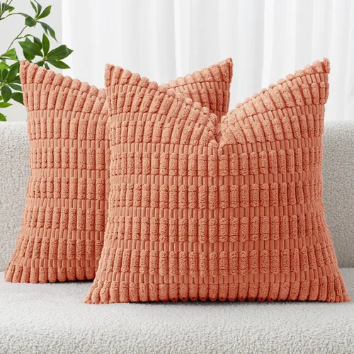 Vista 24 de MIULEE - Paquete de 2 fundas de cojín decorativas de corduroy, modernas y boho, suaves, con rayas, decoración del hogar, sofá, sala de estar, sillón