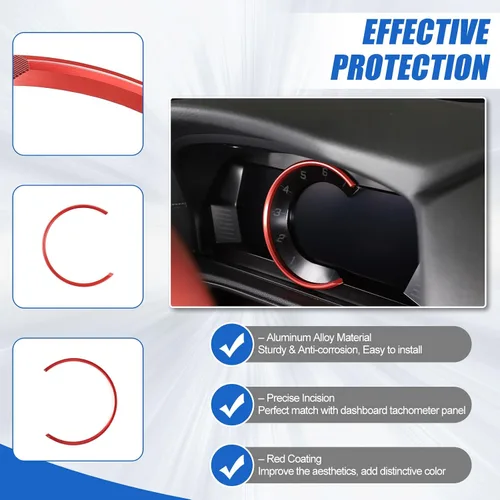 Vista 5 de Anillo de ajuste para salpicadero compatible con Toyota Supra GR A90 A91 MK5 2019-2025, anillo de decoración para tacómetro interior de coche