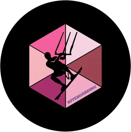 Vista 3 de Retro Kitesurf Kiteboarding I Kite Flying Windsurfer PopSockets Swappable PopGrip