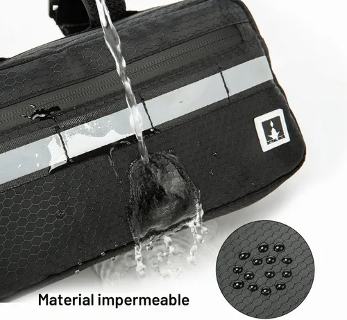 Vista 3 de ROYALFAIR Bolsa impermeable para manillar para bicicletas de niños, bolso cruzado convertible (negro)