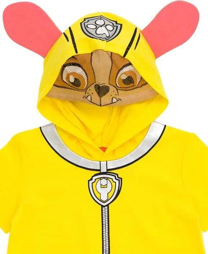 Vista 6 de Paw Patrol Chase Skye Rubble Marshall - Conjunto de camiseta y pantalones cortos de ciclismo de rizo francés para niños pequeños y grandes