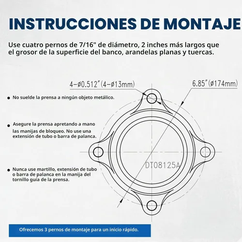Vista 6 de Forward Tornillo de banco resistente de 6 pulgadas DT150B con base