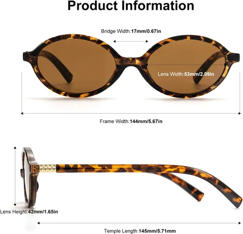 Vista 4 de Gafas de sol ovaladas retro para mujer, estilo vintage de los años 90, Y2K, de diseño moderno