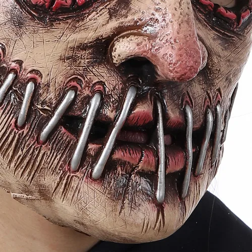 Vista 5 de OBILAN Máscara de Halloween, máscaras de Halloween para adultos, máscara de zombi aterradora, máscara realista espeluznante, máscaras con bocas