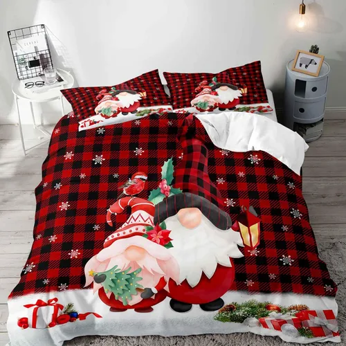 Vista 13 de LUVIVIHOME 2 piezas de funda de edredón de Navidad, juego de ropa de cama individual, ropa de cama rústica de cabaña, colcha de Navidad y Día
