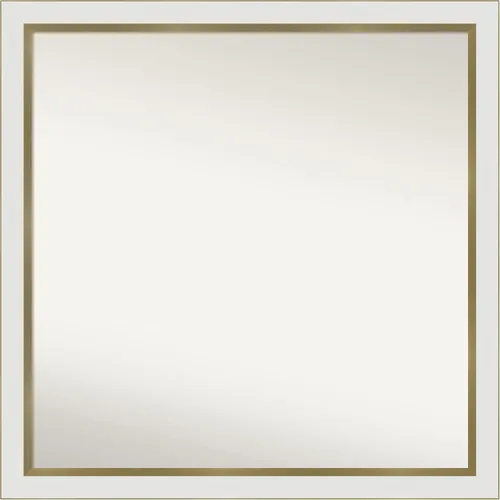 Vista 68 de Amanti Art Espejo de baño plateado para sobre el fregadero, espejo cuadrado de níquel cepillado de 30 x 30 pulgadas, marco moderno grande, se cuelga