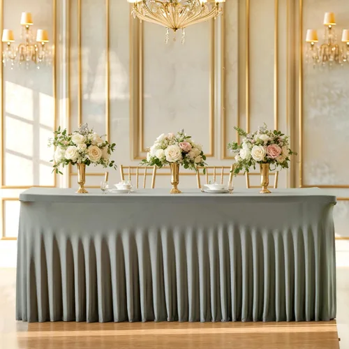 Vista 13 de PARTISKY - Mantel de elastano negro para mesas rectangulares de 4 pies, cubierta de mesa elástica para mesas plegables, bodas, fiestas, banquetes