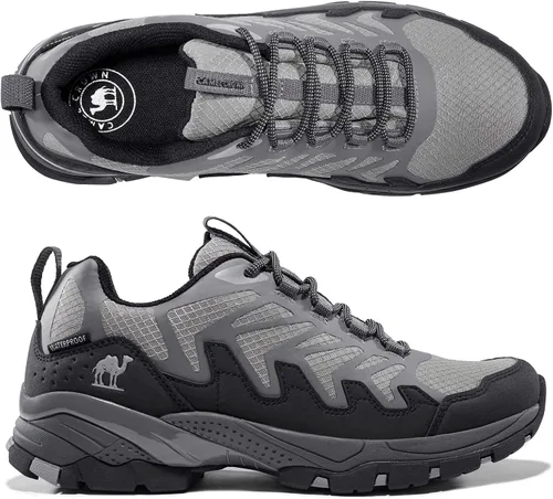 Vista 5 de CAMEL CROWN Zapatos de senderismo para hombre, ligeros, de caña baja, transpirables, impermeables, para senderismo