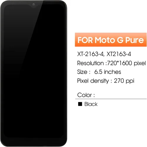 Vista 2 de Pantalla para Motorola Moto G Pure Reemplazo de pantalla para Moto XT2163 Pantalla LCD XT-2163-4, XT2163-4, XT2163DL Pantalla táctil Digitalizador