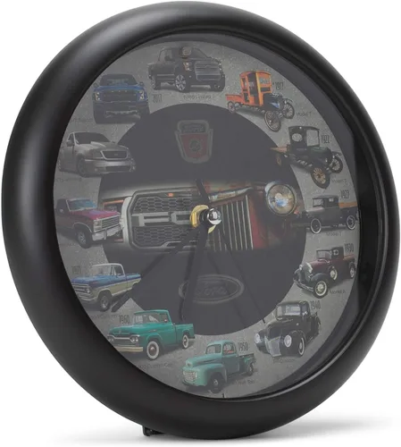 Vista 3 de Mark Feldstein Historia de Ford Trucks Model T - Reloj de pared con sonido F150, 8 pulgadas