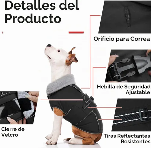 Vista 5 de Lelepet - Abrigo de forro polar ajustable para perro, chaqueta impermeable para perros Windproof Winter Cold Weather Coats with Adjustable Buckle