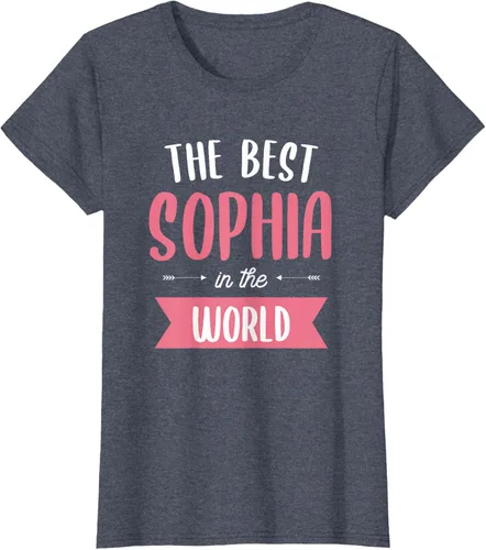 Vista 13 de Camiseta The Best Sophia In The World Name, Negro